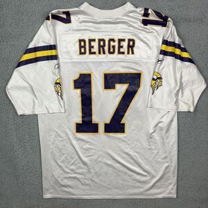 Vintage Mitch Berger #17 Minnesota Vikings‎ NFL Reebok NFL Football Jersey XL